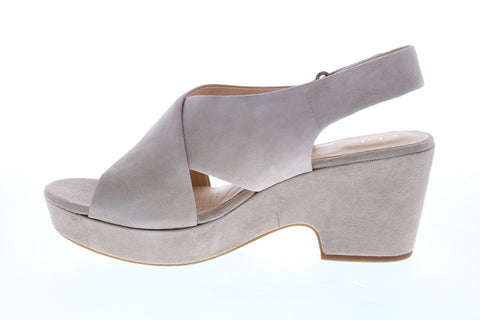 Clarks Maritsa Lara 26140120 Womens Beige Suede Slingback Sandals Shoes
