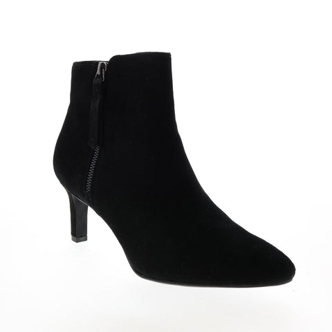 Clarks Calla Blossom 26143891 Womens Black Leather Ankle & Booties Boots