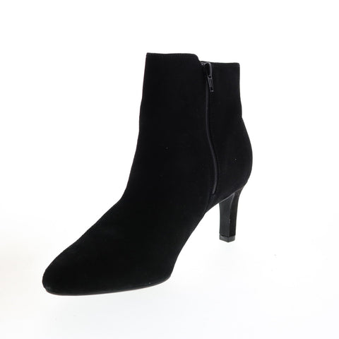Clarks Calla Blossom 26143891 Womens Black Leather Ankle & Booties Boots