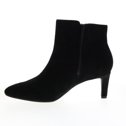 Clarks Calla Blossom 26143891 Womens Black Leather Ankle & Booties Boots