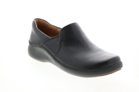 Clarks Un Loop 2 Step 26144352 Womens Black Leather Loafer Flats Shoes