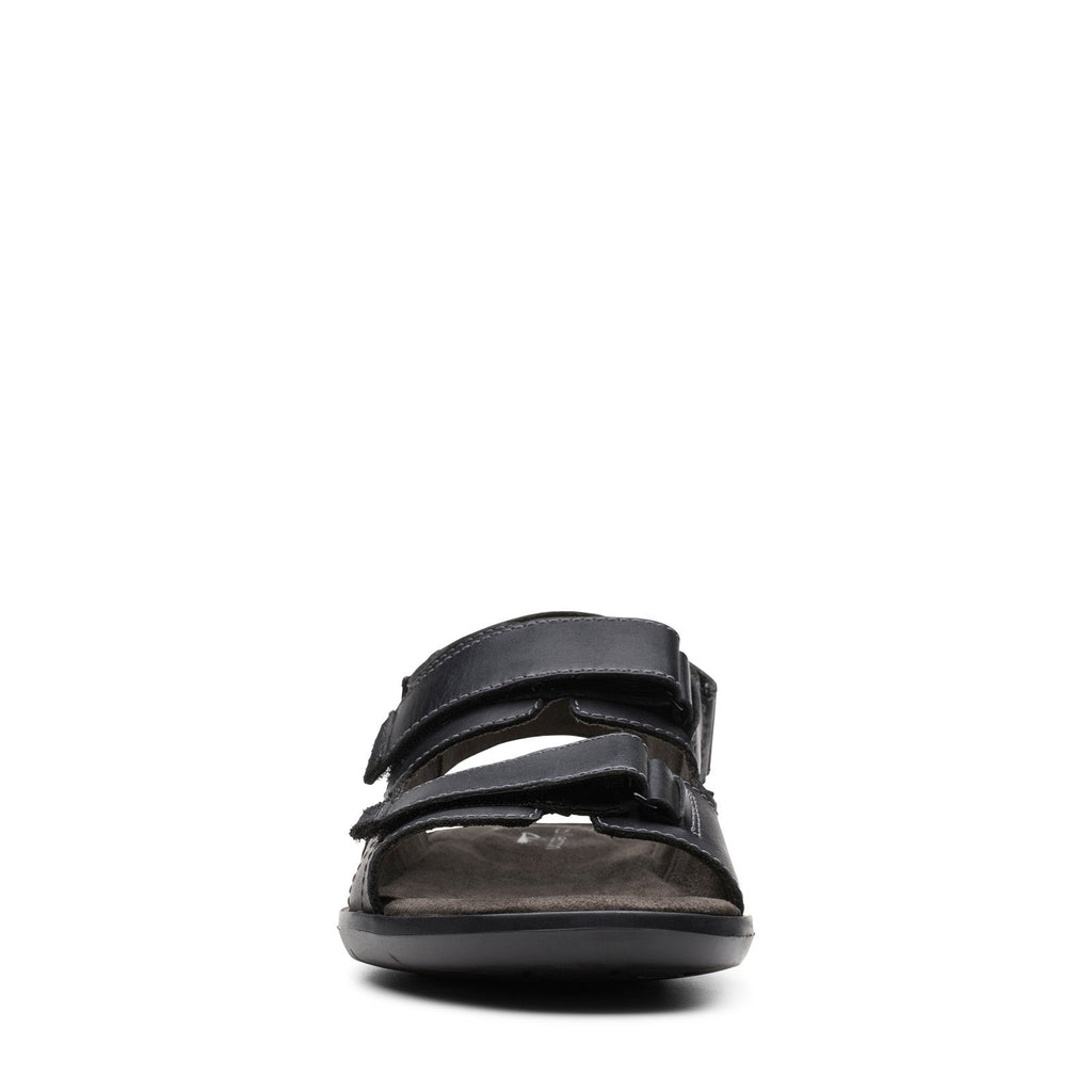 Clarks Ellison Bay 26148456 Mens Black Leather Strap Sport Sandals Sho