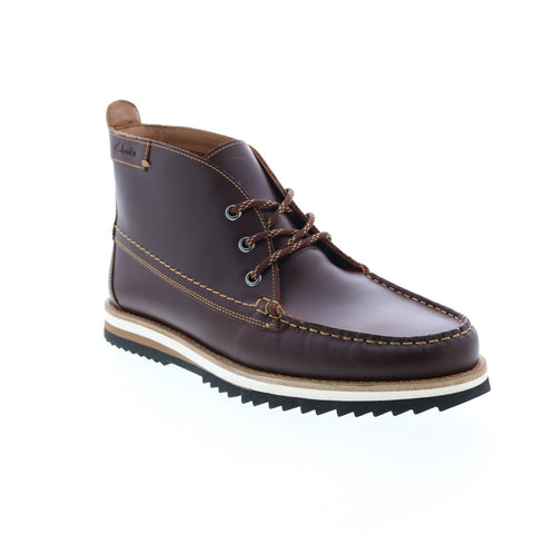 Clarks Durston Mid 26162196 Mens Brown Leather Lace Up Chukkas Boots