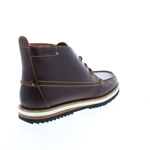 Clarks Durston Mid 26162196 Mens Brown Leather Lace Up Chukkas Boots