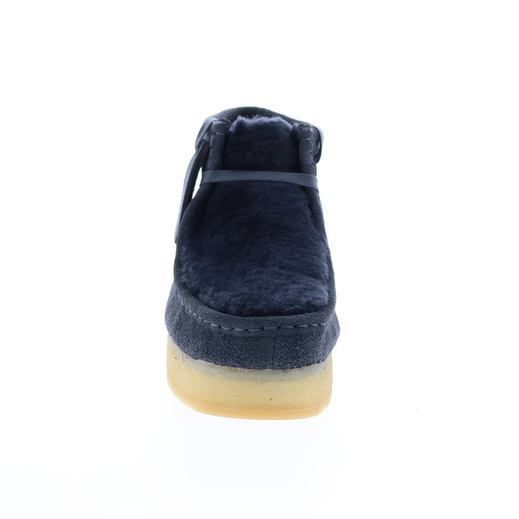 Clarks Wallabee Wedge 26163280 Womens Gray Suede Lace Up Chukkas Boots - Ruze Shoes