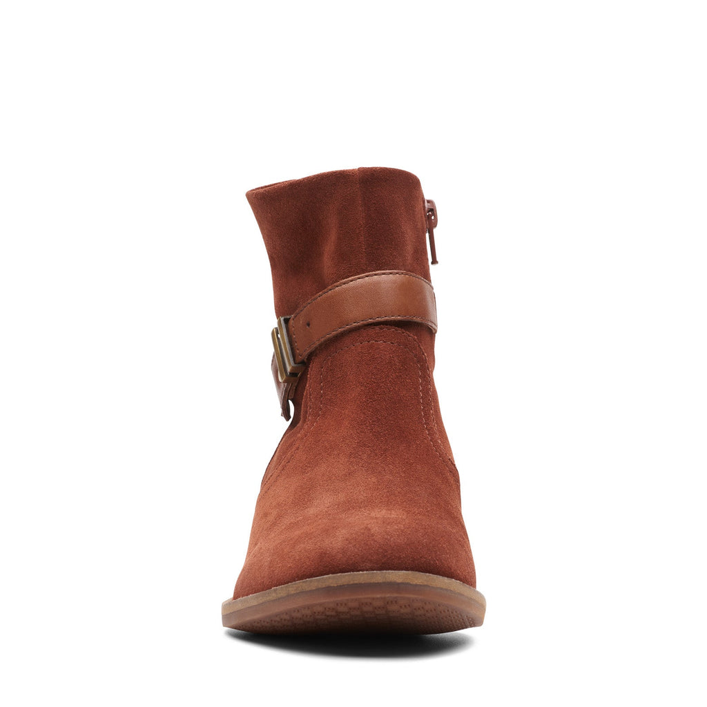 Clarks Camzin Strap 26164223 Womens Brown Wide Suede Casual Dress Boot