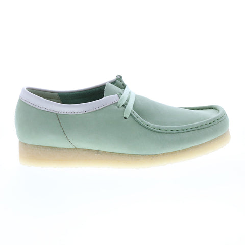 Clarks Wallabee 26165557 Mens Green Leather Lace Up Chukkas Boots