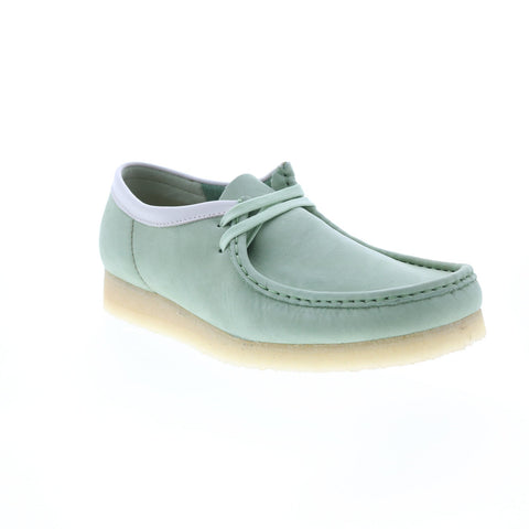 Clarks Wallabee 26165557 Mens Green Leather Lace Up Chukkas Boots