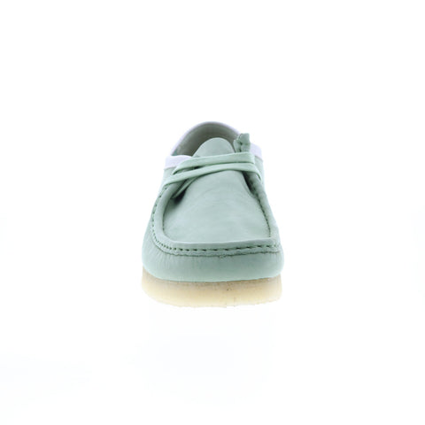 Clarks Wallabee 26165557 Mens Green Leather Lace Up Chukkas Boots