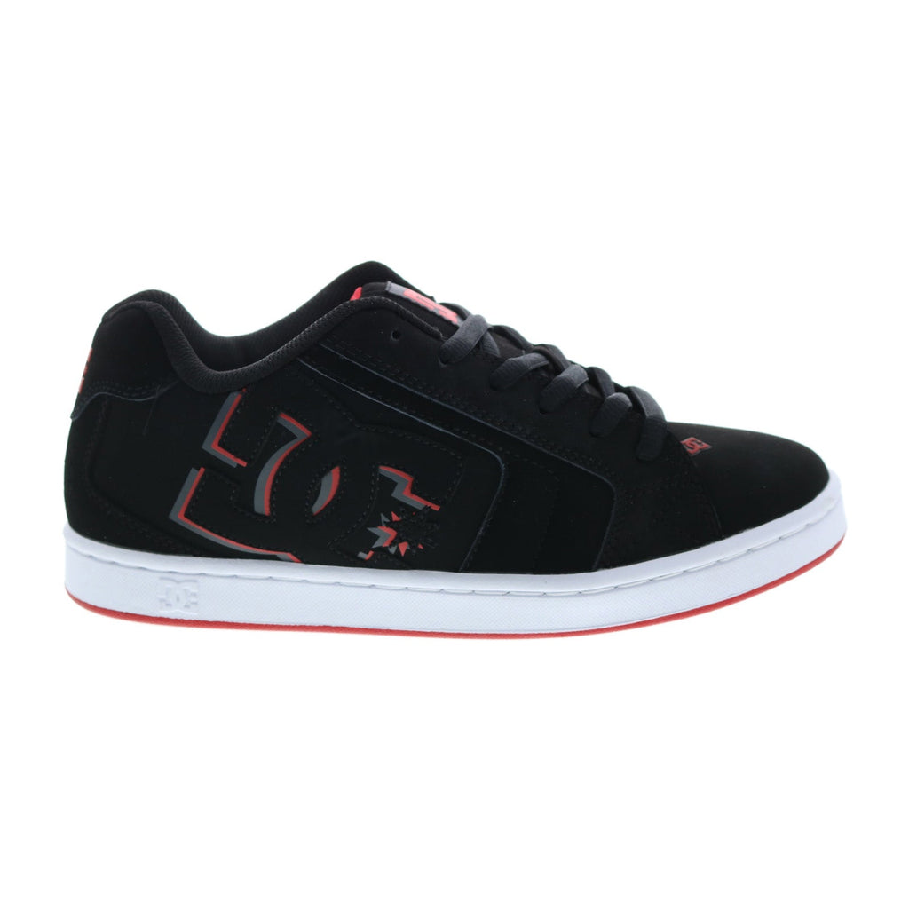 刹那0619 DC Net 302361-BLG Mens Black Nubuck Lace Up Skate Inspired
