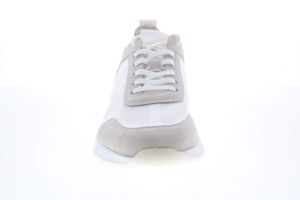 Calvin Klein Delbert Translucent Mesh Silky Suede Mens White Designer - Ruze Shoes