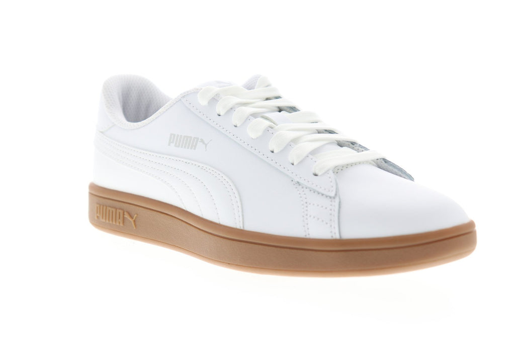 Puma Smash V2 L 36521513 Mens White Leather Lifestyle Sneakers