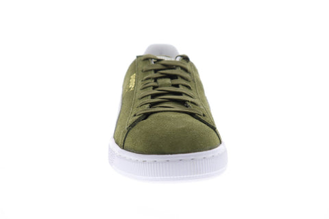 Puma Suede Classic Mens Green Suede Low Top Lace Up Sneakers Shoes