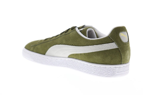 Puma Suede Classic Mens Green Suede Low Top Lace Up Sneakers Shoes
