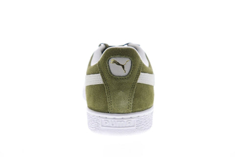 Puma Suede Classic Mens Green Suede Low Top Lace Up Sneakers Shoes