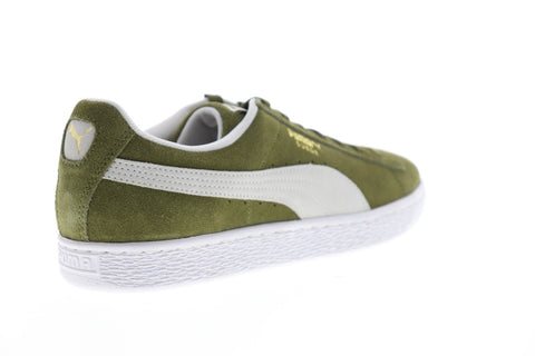 Puma Suede Classic Mens Green Suede Low Top Lace Up Sneakers Shoes