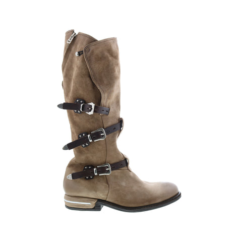 A.S.98 Trigg 516323-201 Womens Brown Leather Hook & Loop Knee High Boots