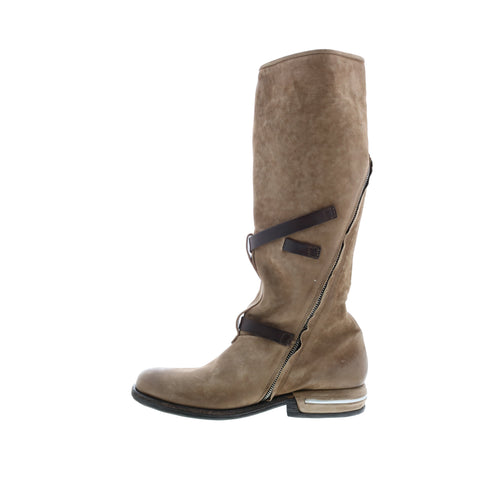 A.S.98 Trigg 516323-201 Womens Brown Leather Hook & Loop Knee High Boots