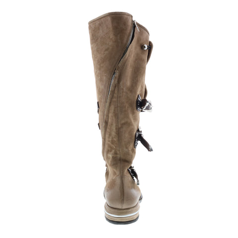 A.S.98 Trigg 516323-201 Womens Brown Leather Hook & Loop Knee High Boots