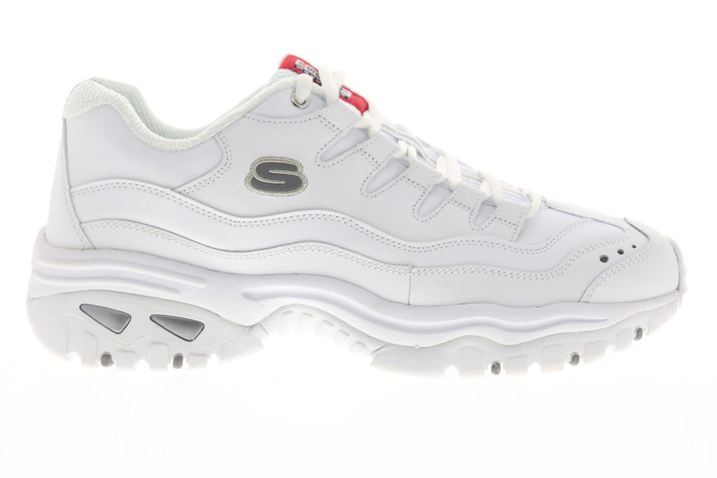 Skechers Energy Brunkz 51828 Mens White Leather Lace Up