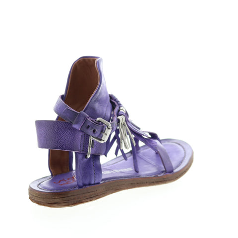 A.S.98 Rowan 534010-1105 Womens Purple Leather Strap Sandals Shoes