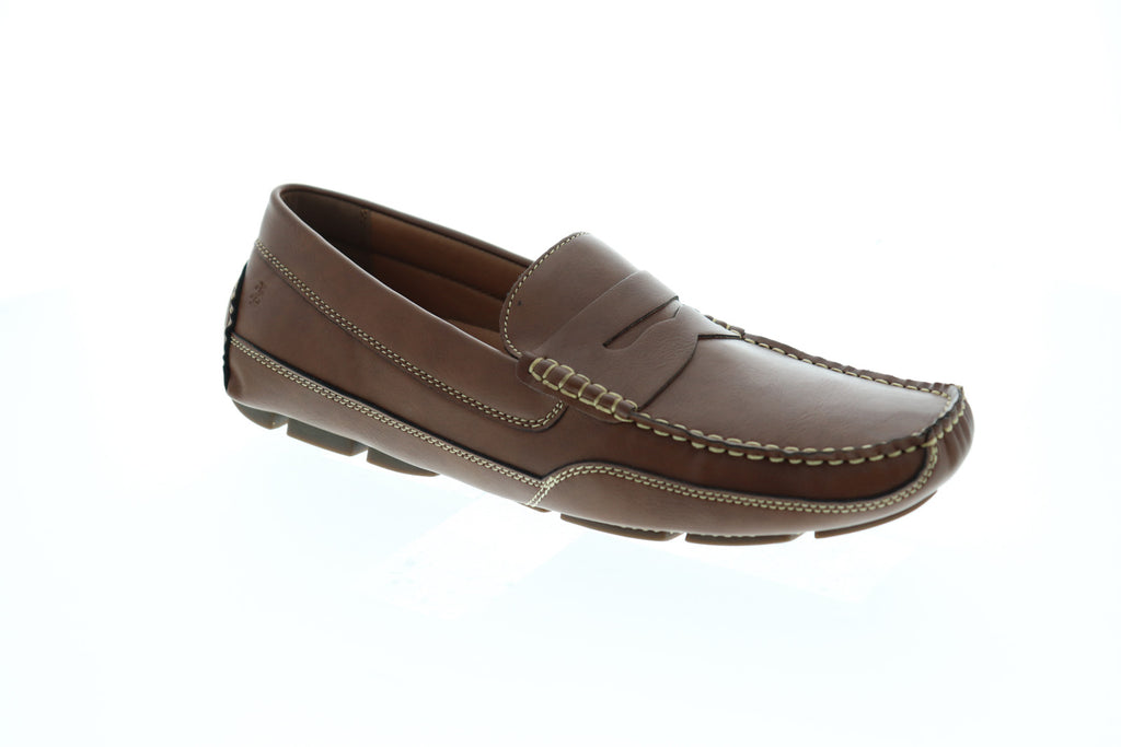 Izod Burre 630228 Mens Brown Leather Low Top Slip On Penny  display picture 1