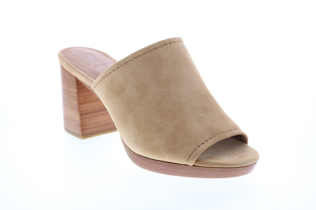 Frye Blake Mule 70031 Womens Brown Suede Slip On Mules Heels Shoes