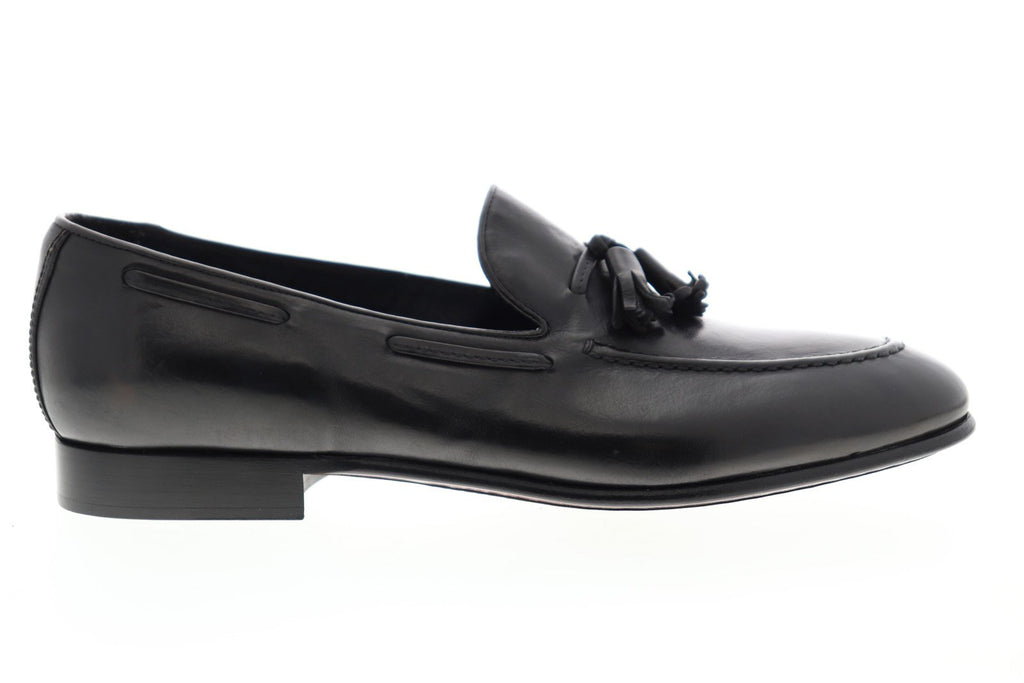 Frye Aiden Tassel 80026 Mens Black Leather Low Top Loafers Casual