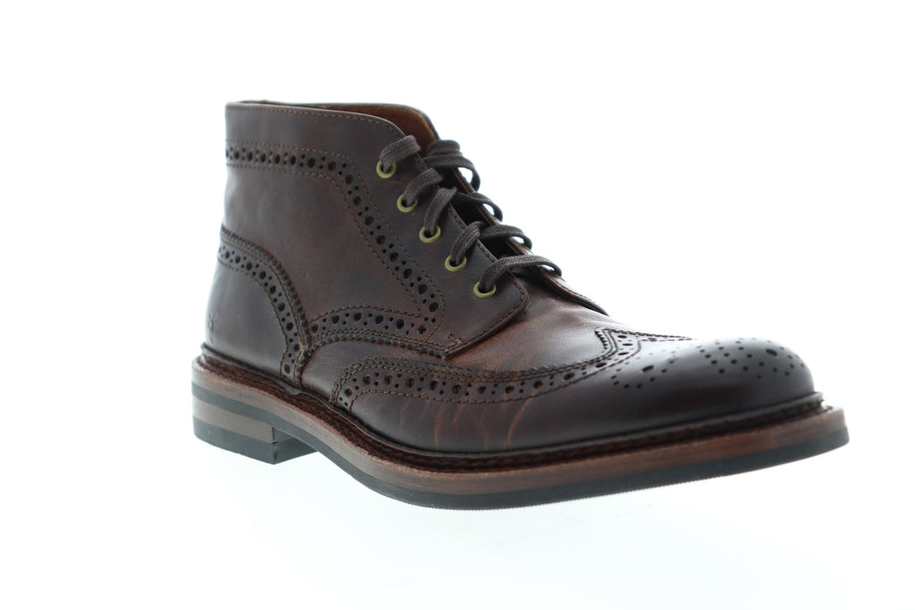 Frye Graham Brogue Chukka 80101 Mens Brown Leather Mid Top  display picture 2