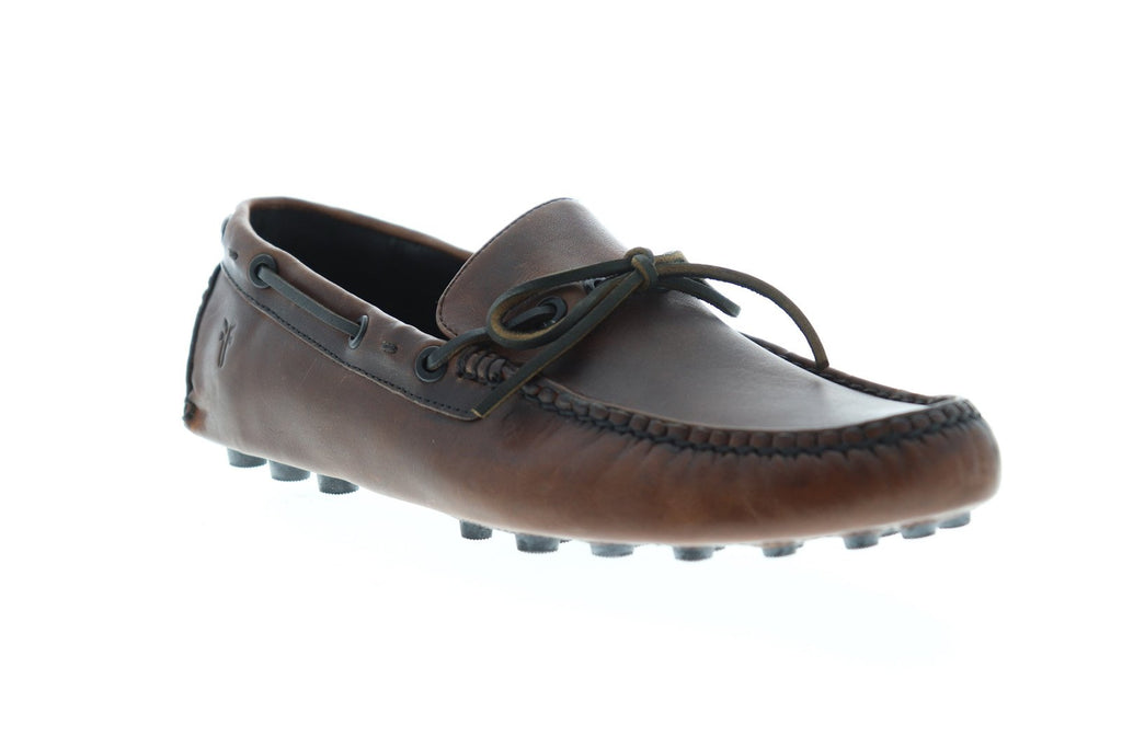 Frye Russel Tie 82201 Mens Brown Leather Lace Up Moccasin 