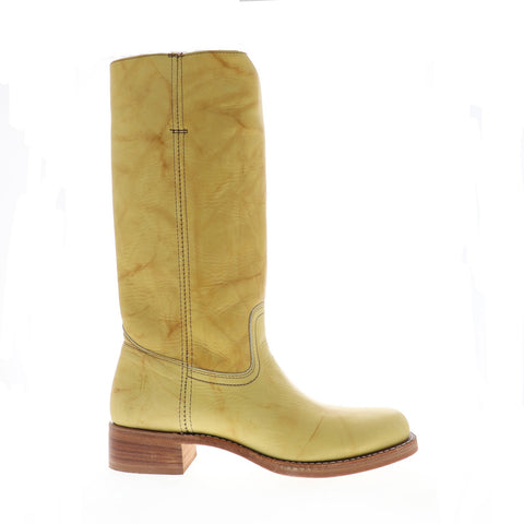 Frye Campus 14L 87290 Mens Yellow Leather Slip On Casual Dress Boots Shoes