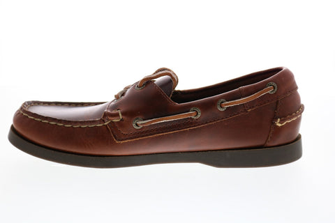 Sebago Docksides B72743 Mens Brown Leather Lace Up Boat Shoes Loafers