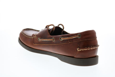 Sebago Docksides B72743 Mens Brown Leather Lace Up Boat Shoes Loafers