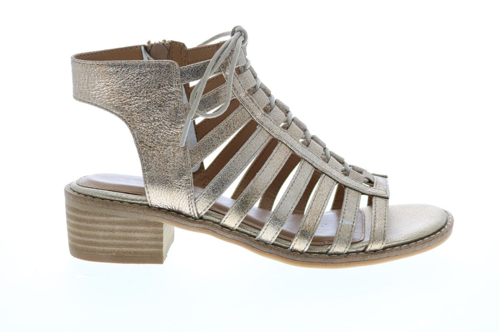 Comfortiva Blossom Womens Gold Leather Gladiator Sandals Shoes - Ruze Shoes