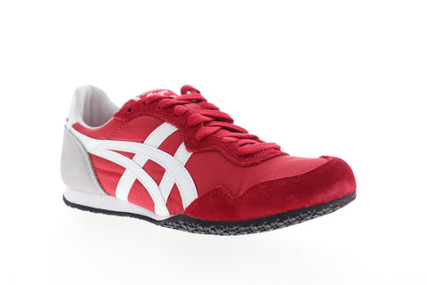 Onitsuka Tiger Serrano D109L-2502 Mens Red Suede Low Top Sneakers Shoes