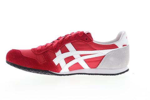 Onitsuka Tiger Serrano D109L-2502 Mens Red Suede Low Top Sneakers Shoes