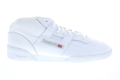 Reebok Workout Mid DV4576 Mens White Leather Lifestyle Sneakers Shoes