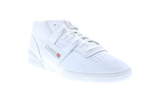 Reebok Workout Mid DV4576 Mens White Leather Lifestyle Sneakers Shoes