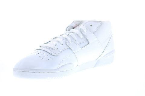 Reebok Workout Mid DV4576 Mens White Leather Lifestyle Sneakers Shoes