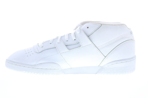 Reebok Workout Mid DV4576 Mens White Leather Lifestyle Sneakers Shoes