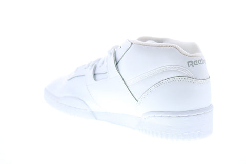 Reebok Workout Mid DV4576 Mens White Leather Lifestyle Sneakers Shoes