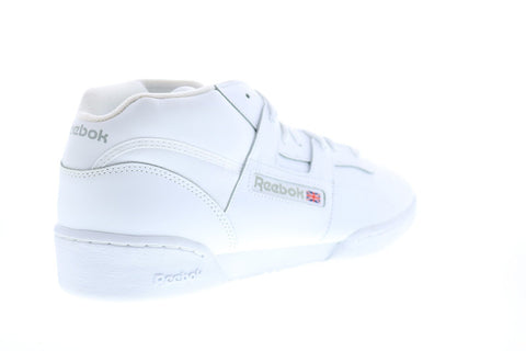 Reebok Workout Mid DV4576 Mens White Leather Lifestyle Sneakers Shoes
