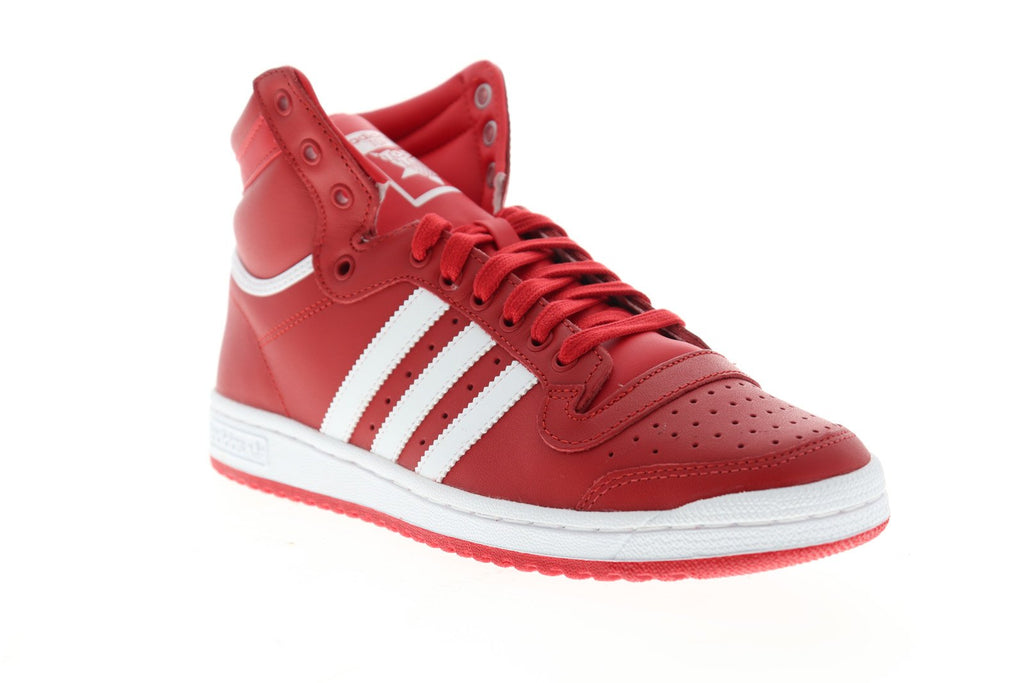 Adidas Top Ten HI EF2518 Mens Red Leather High Top Lifestyle Sneakers