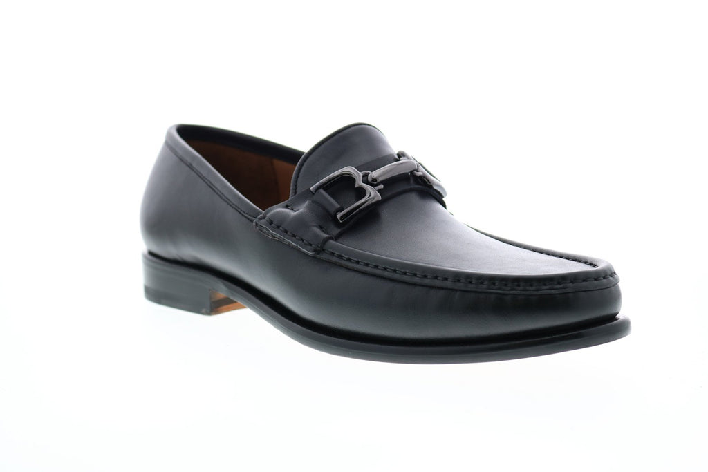 Bruno Magli Enzo Mens Black Leather Slip On Penny Loafers  display picture 1