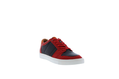 French Connection Simon FC7180L Mens Red Leather Lifestyle Sneakers Shoes