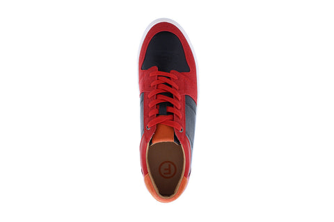 French Connection Simon FC7180L Mens Red Leather Lifestyle Sneakers Shoes