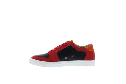 French Connection Simon FC7180L Mens Red Leather Lifestyle Sneakers Shoes