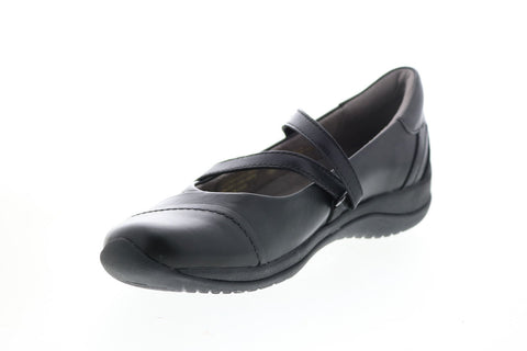 Earth Inc. Kara Galilei Womens Black Wide Leather Mary Jane Flats Shoes