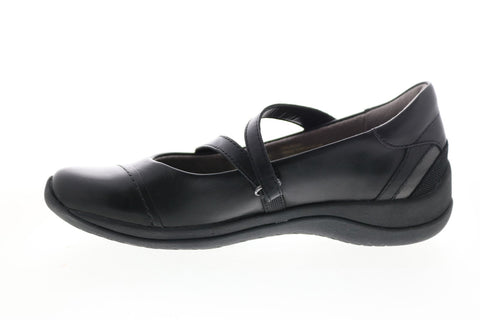 Earth Inc. Kara Galilei Womens Black Wide Leather Mary Jane Flats Shoes