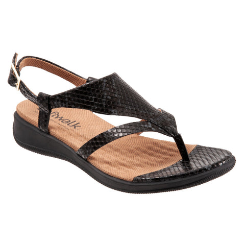 Softwalk Temara S2008-919 Womens Black Leather Slingback Sandals Shoes